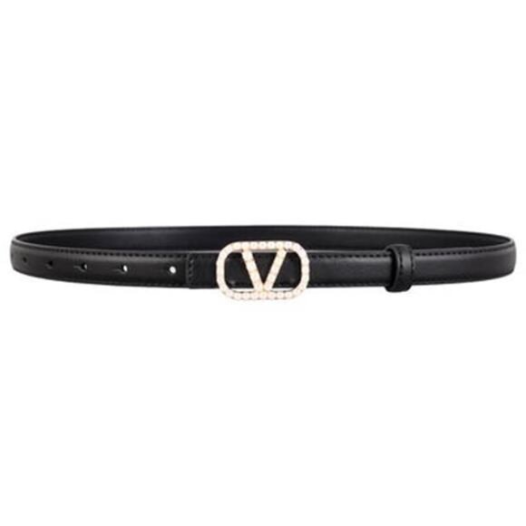 Pearl Buckle Leather Belt main image 4